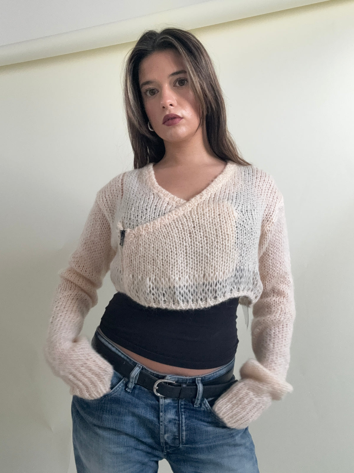 Diesel Mohair Knit Cropped Cardigan (S)