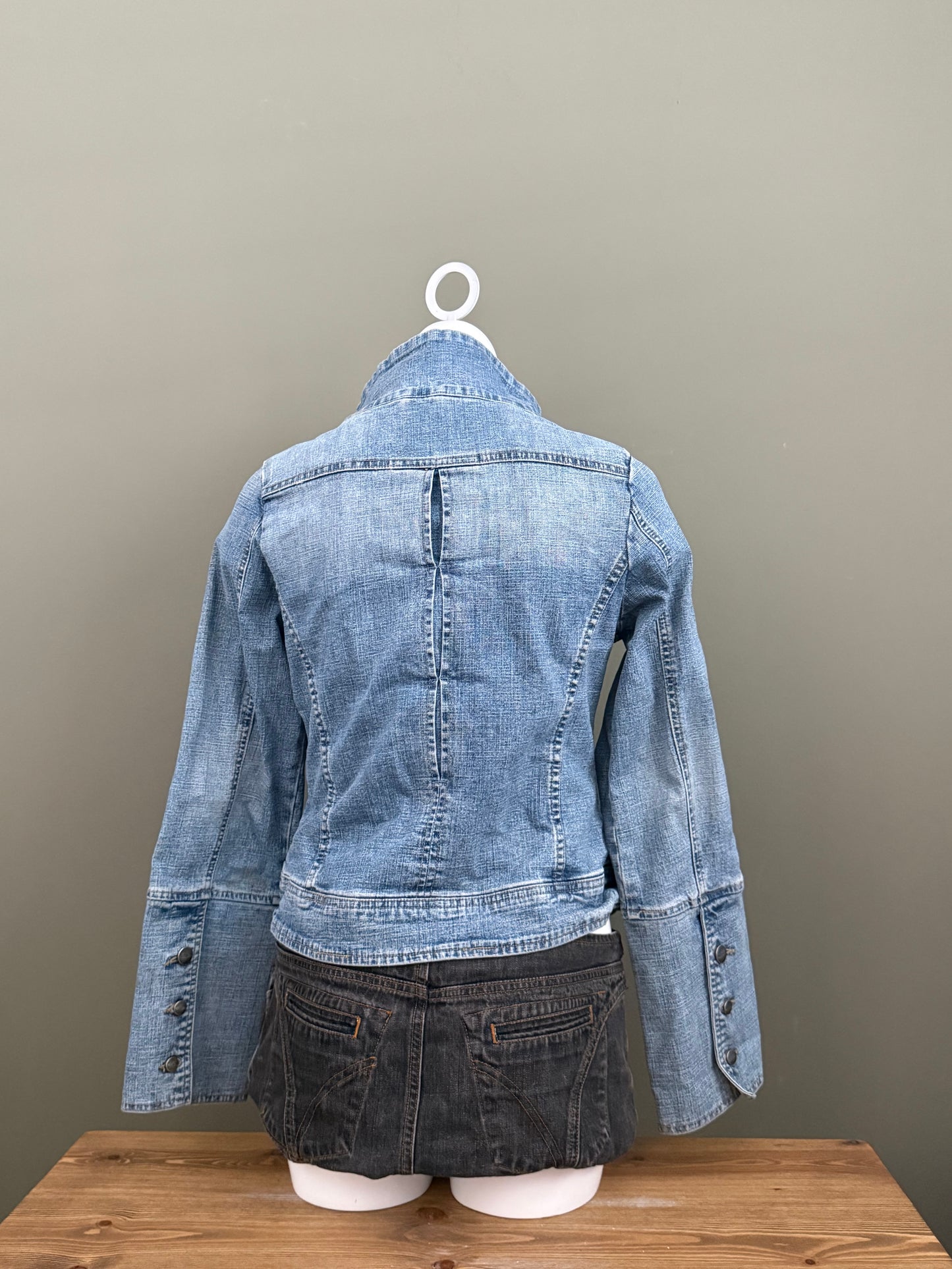 Asymmetrical Y2K Denim Jacket (UK12)