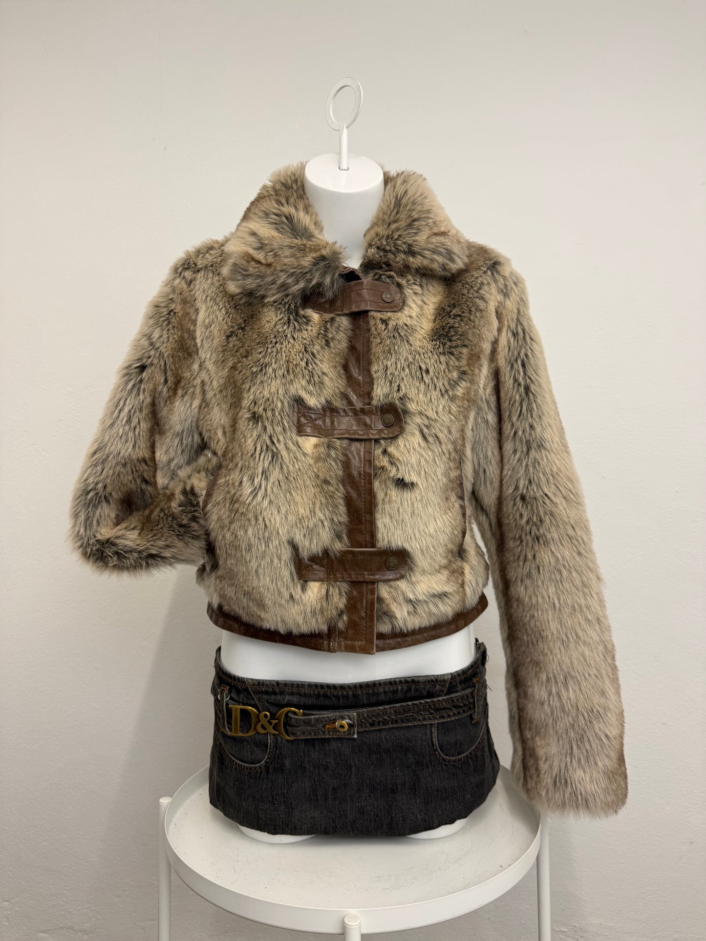 Faux Fur Bomber Jacket (UK12)