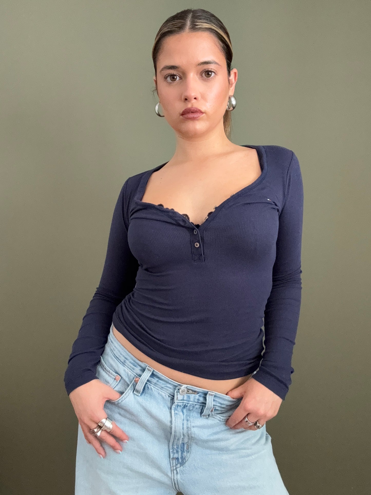Tommy Hilfiger Fitted Henley Top (XS)