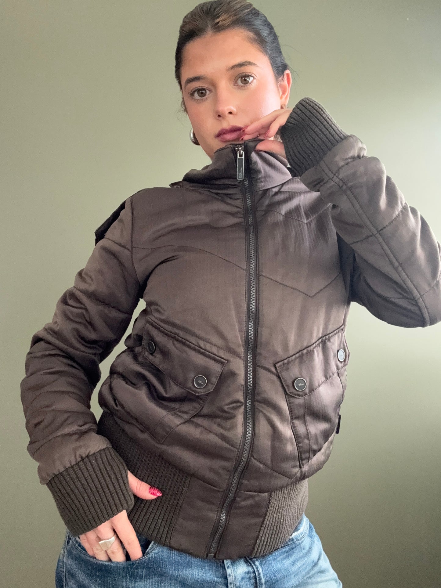 Brown Bomber Jacket (M)