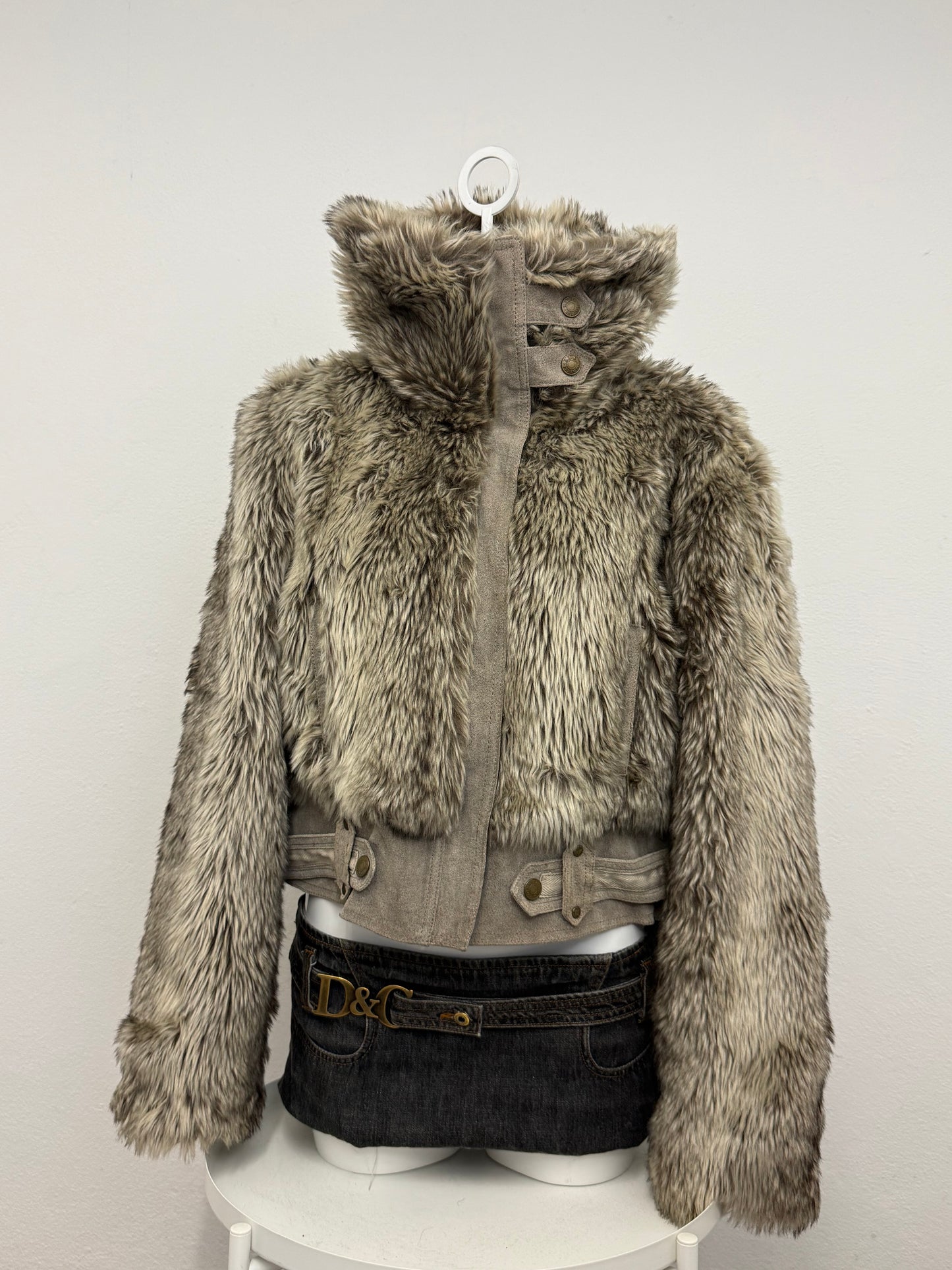 Faux Fur Bomber Jacket (UK16)