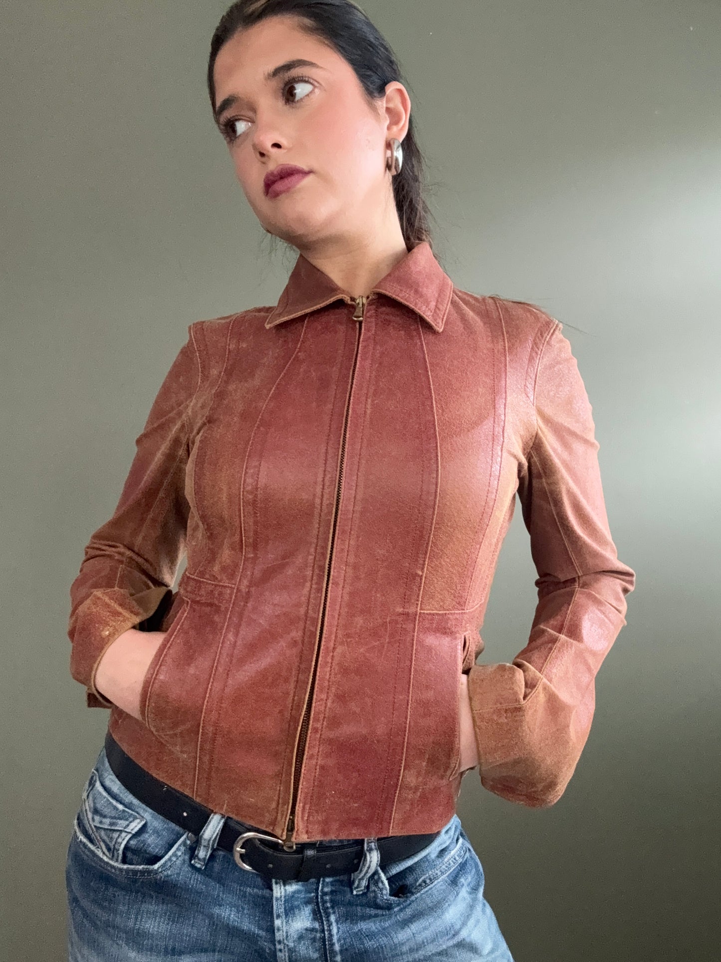 DKNY Leather Jacket (S)