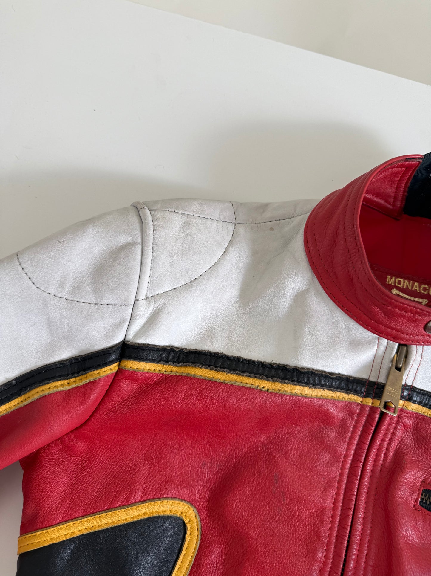 Vintage Leather Biker Jacket (XS)
