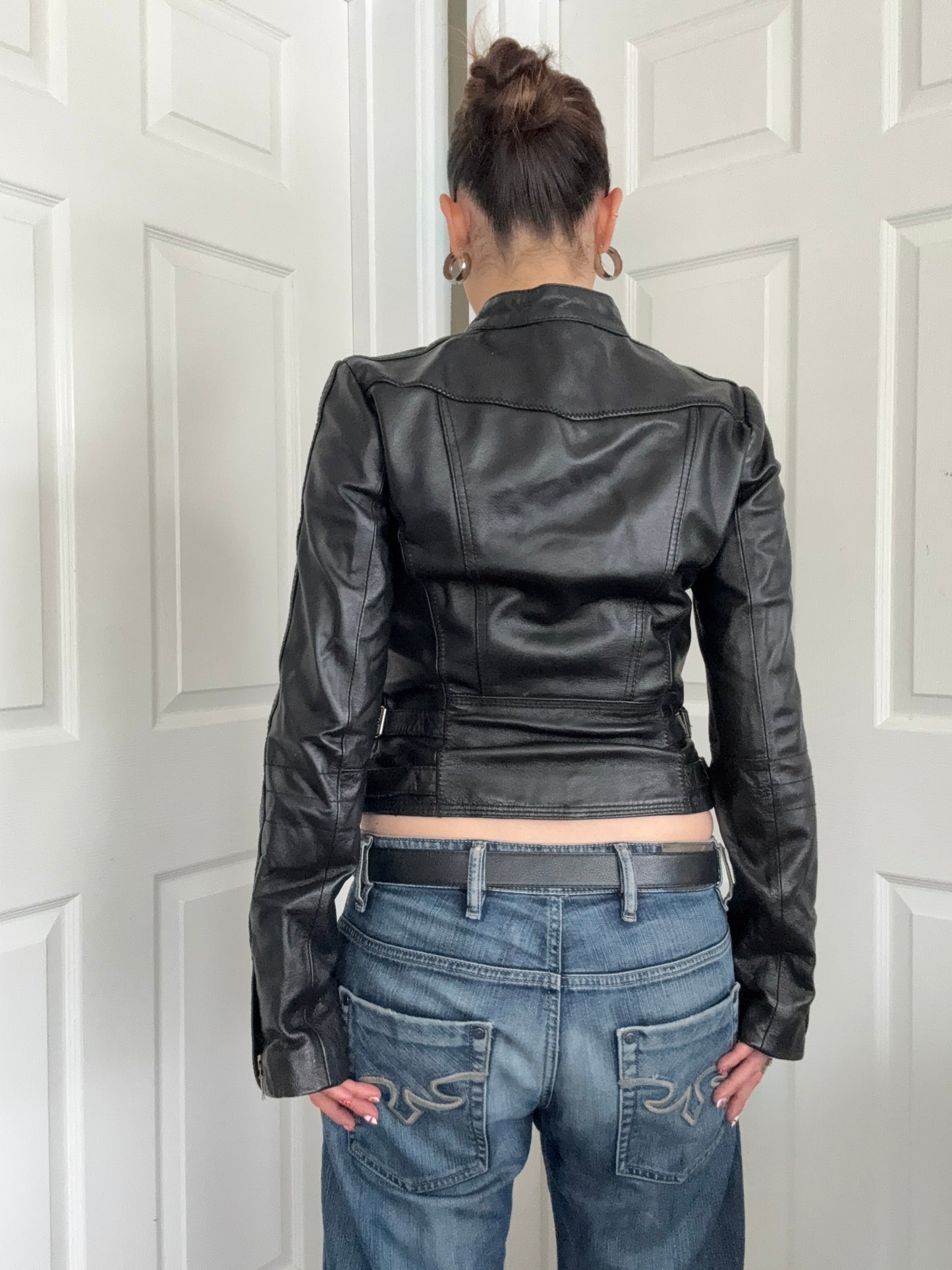 Leather Biker Jacket (UK10)