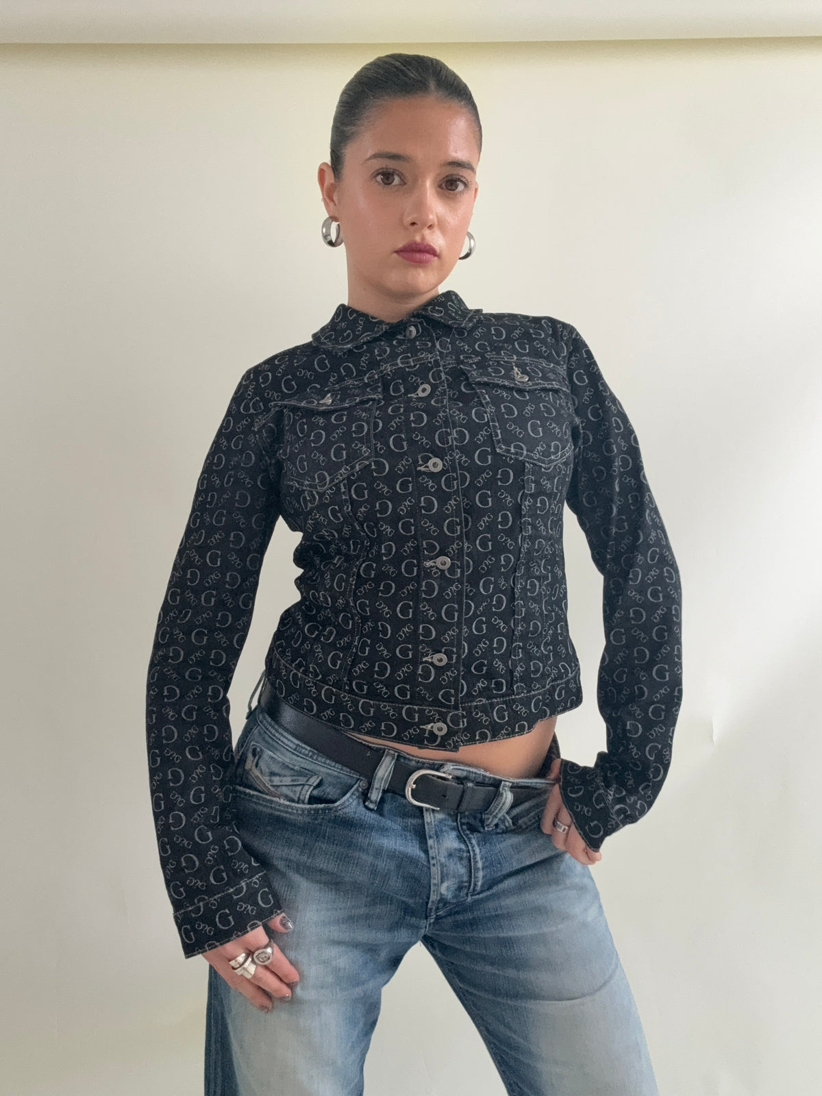 Vintage Guess Monogram Denim Jacket (M)