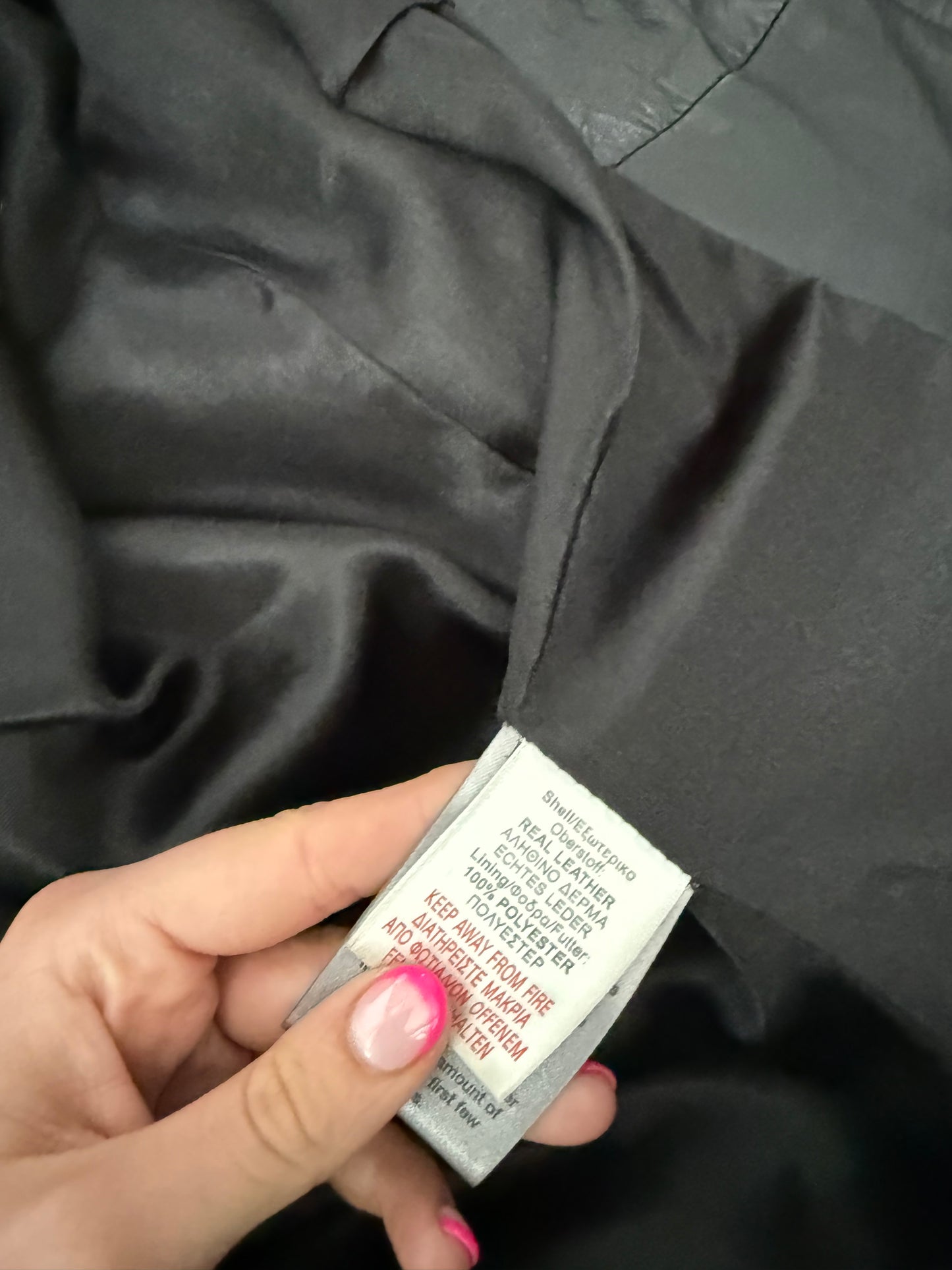 Leather Ruched Jacket (UK14)