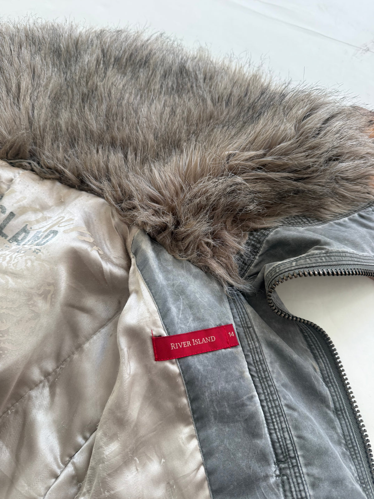 Khaki Y2K Bomber Jacket (UK14)