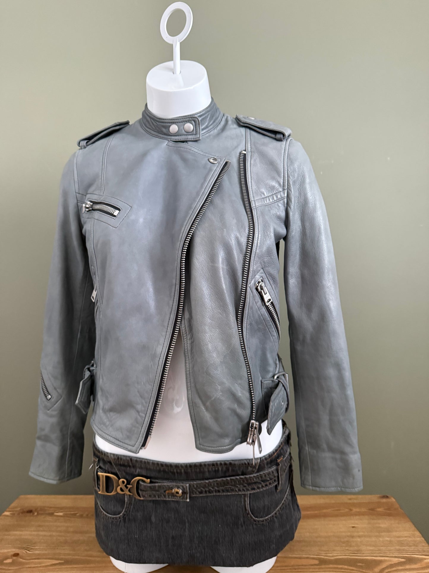 Allsaints Leather Biker Jacket (UK6)
