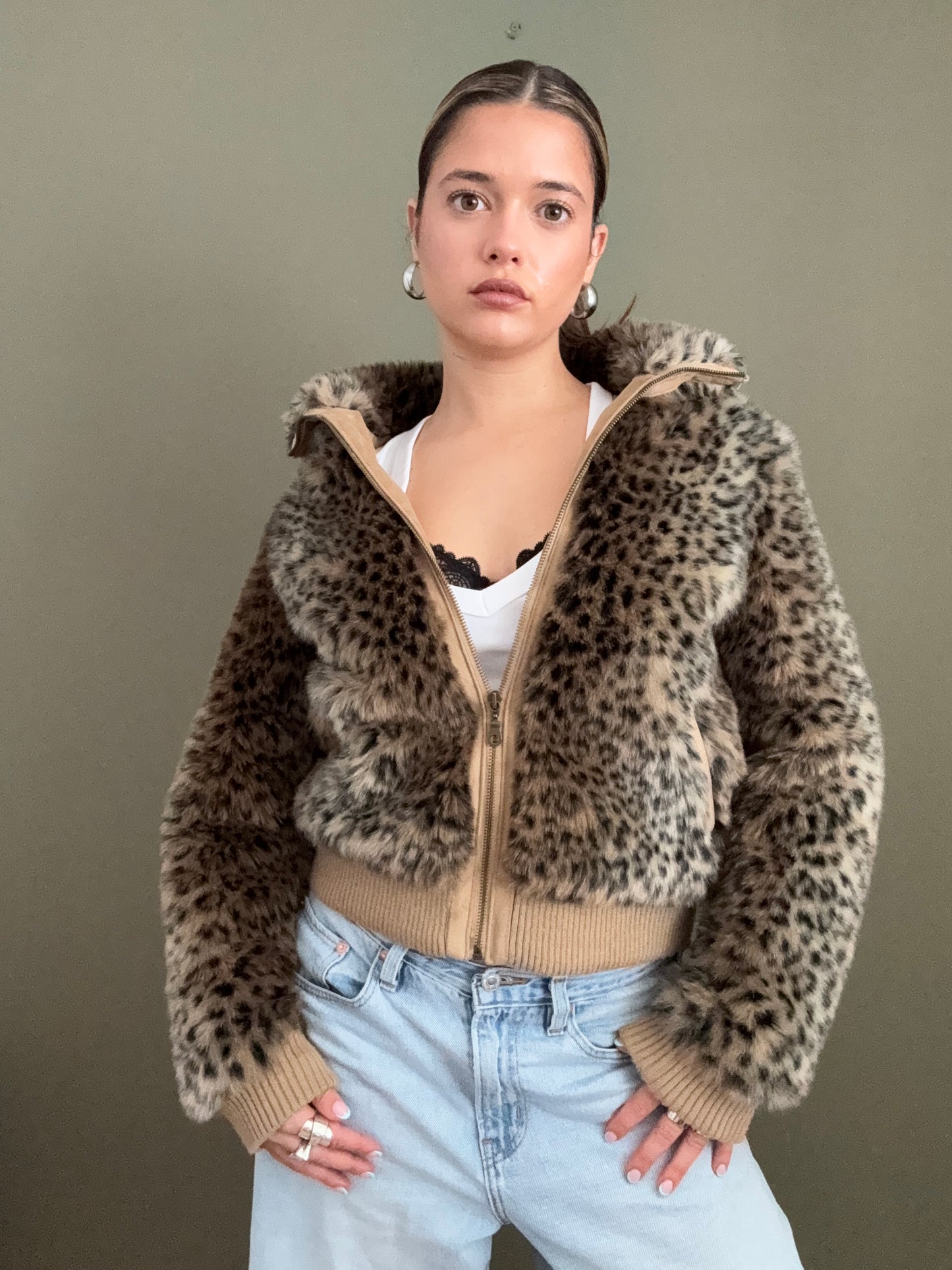 Faux Fur Leopard Jacket (UK10)