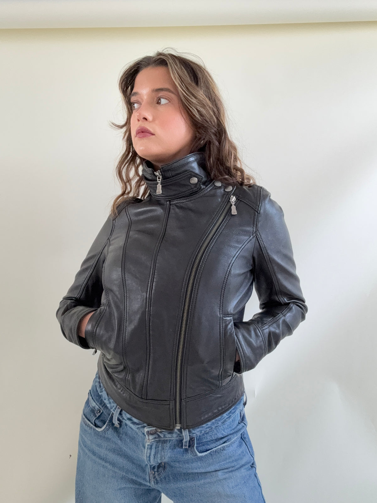 Ted Baker Fitted Leather Jacket (S)