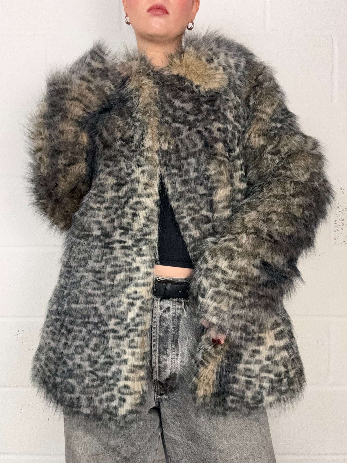 Jane Norman Faux Fur Leopard Jacket (UK12)