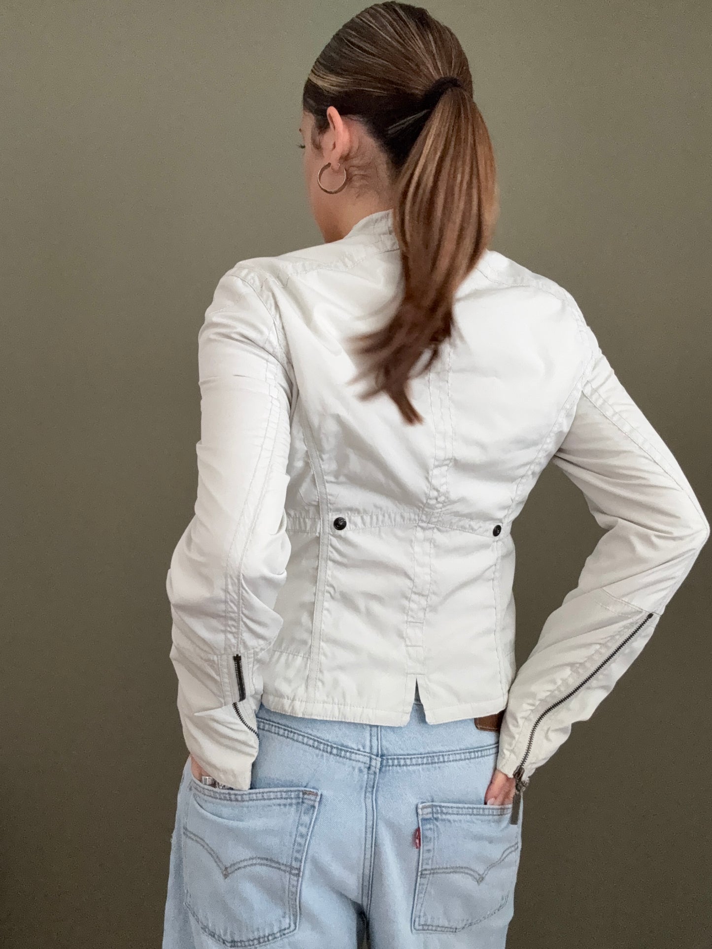 Firetrap Cream Biker Jacket (M)