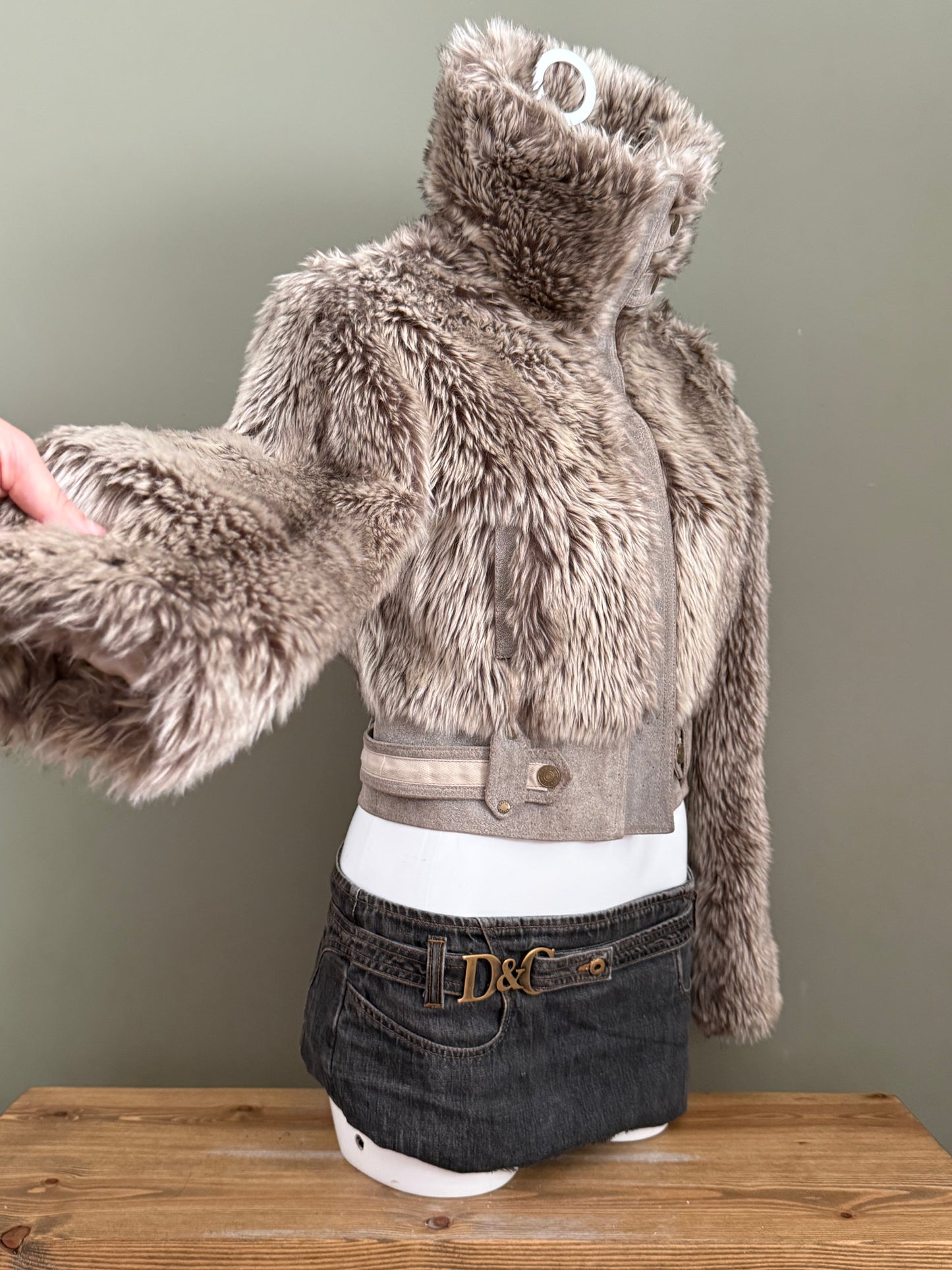 Faux Fur Bomber Jacket (UK10)