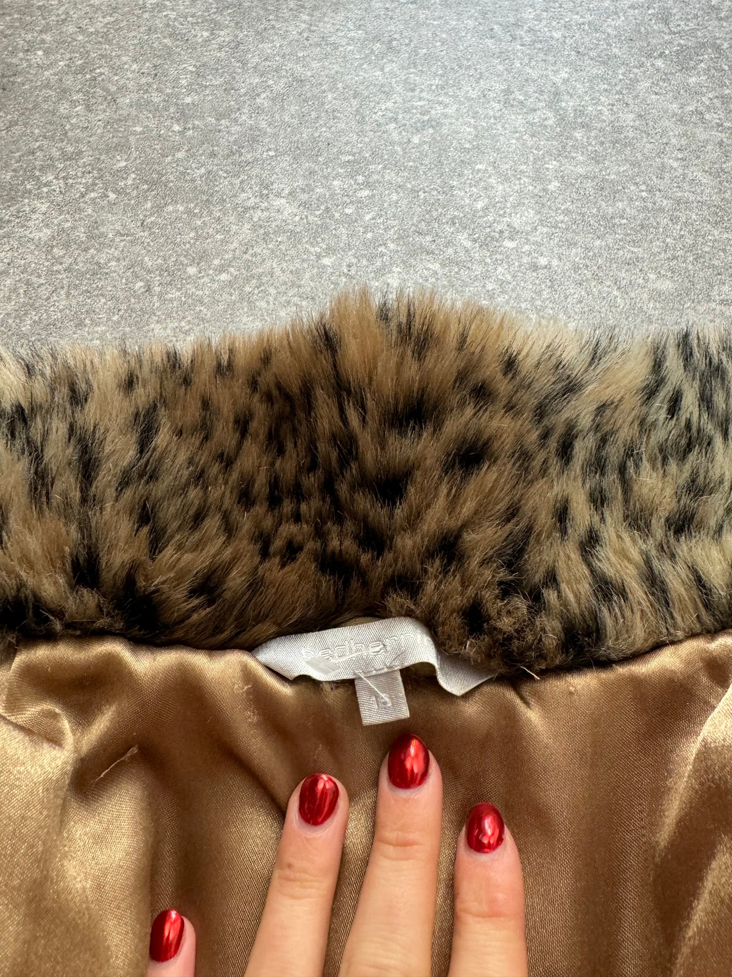 Leopard Faux Fur Jacket (UK16)