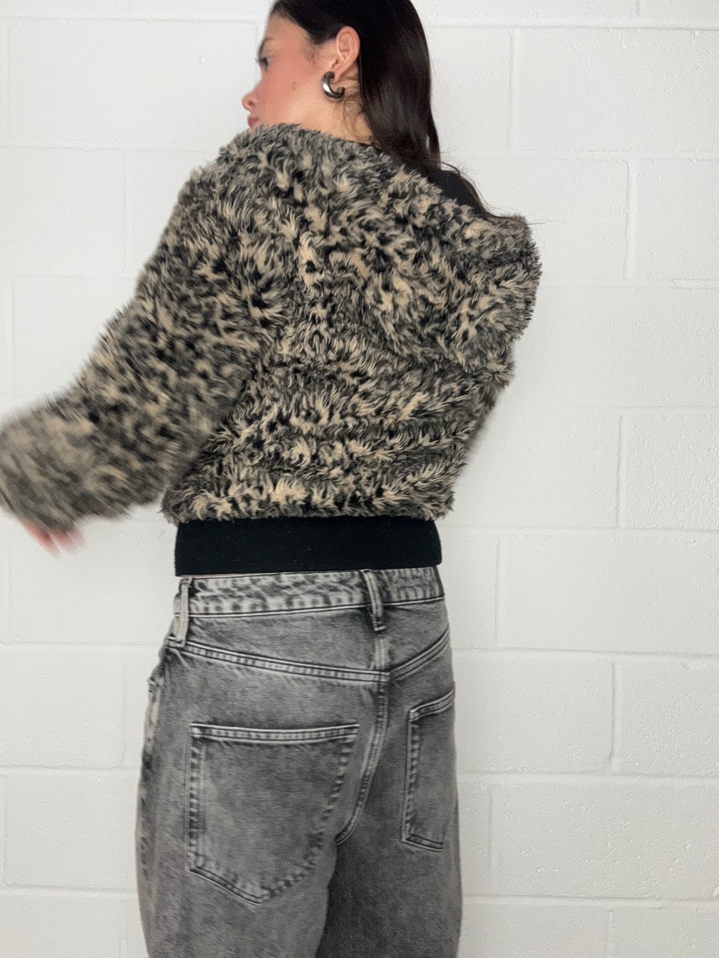 Faux Fur Leopard Jacket (UK10)