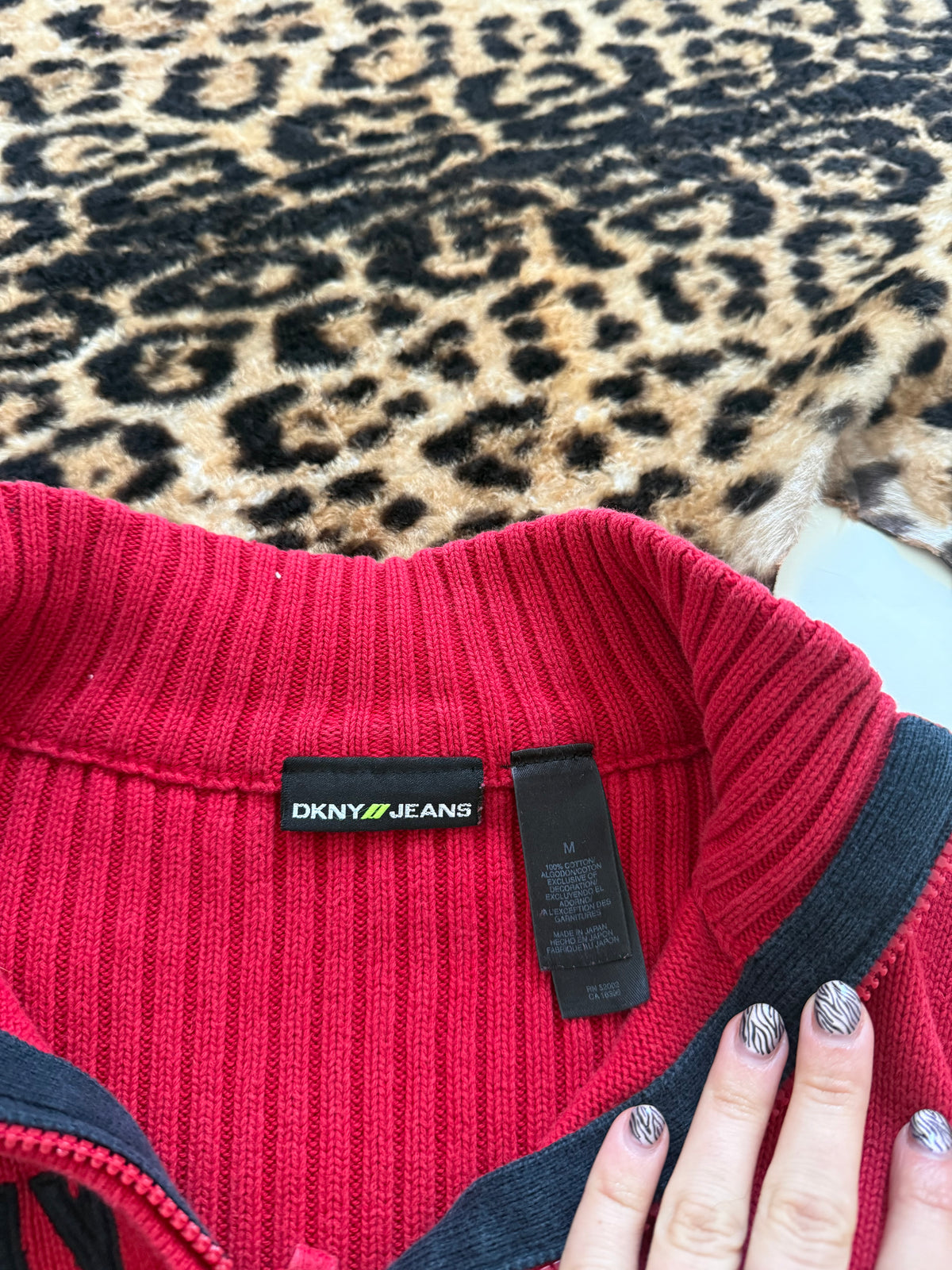 DKNY 1/4 Zip Knit Jumper (M)