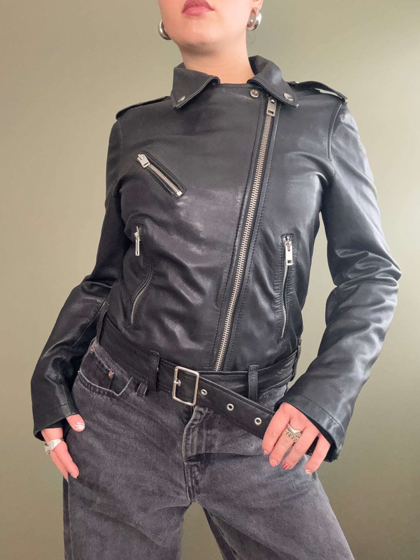 Diesel Corset Style Leather Jacket (XS)