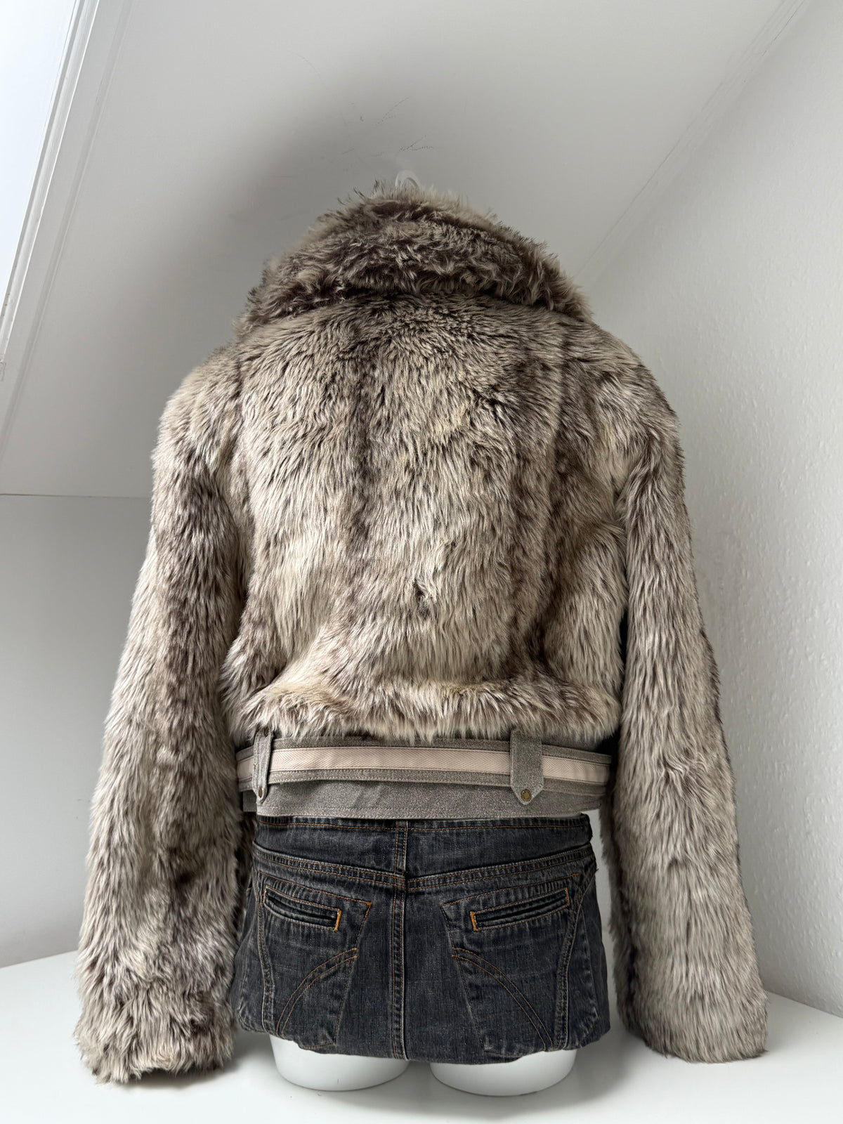 Faux Fur Bomber Jacket (UK16)