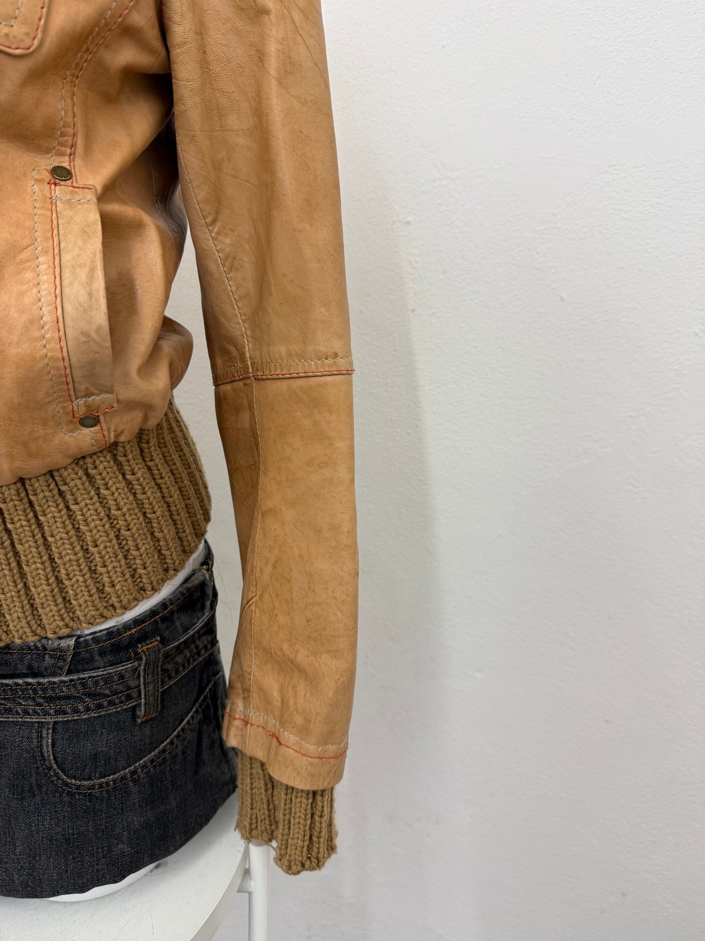 Leather Bomber Jacket (UK12)