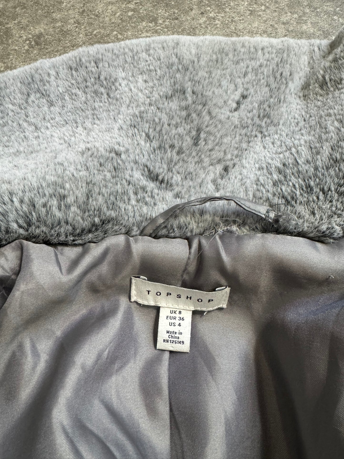 Faux Fur Grey Jacket (UK8)