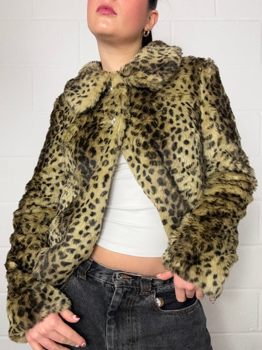 Faux Fur Leopard Jacket (UK10)