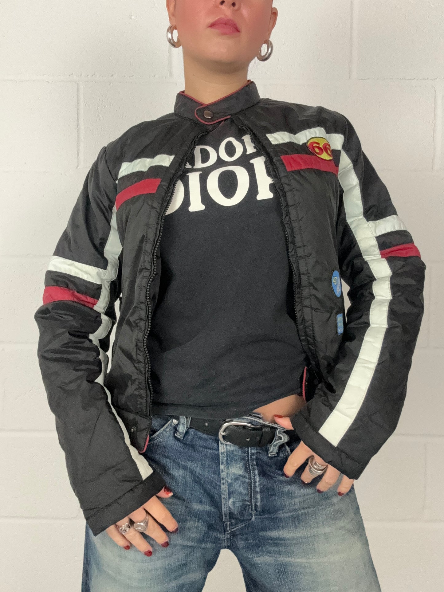 Y2K Biker Style Jacket (UK10)