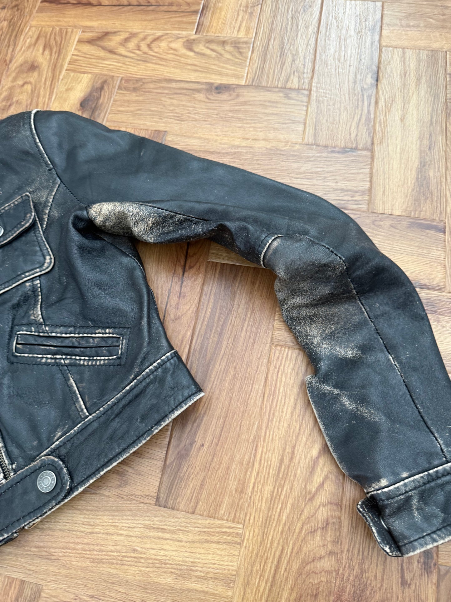 Cropped Leather Jacket (UK10)