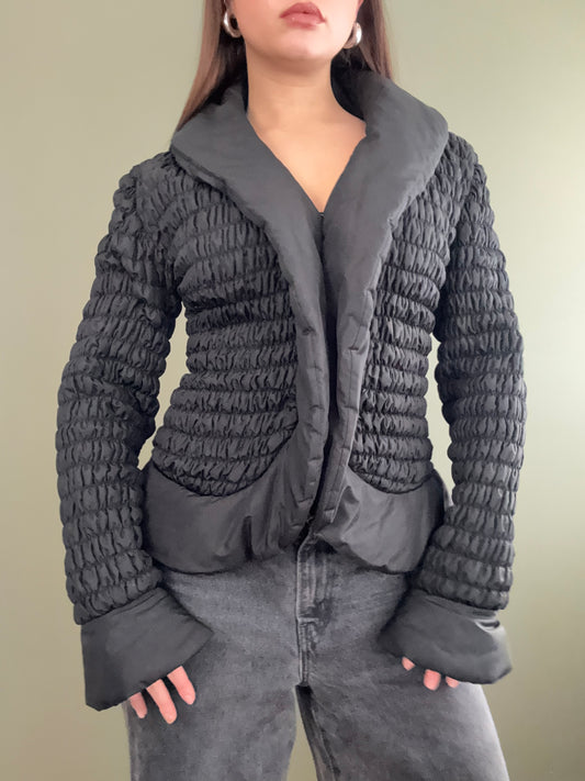 Ruched Fitted Puffer Coat (UK10)