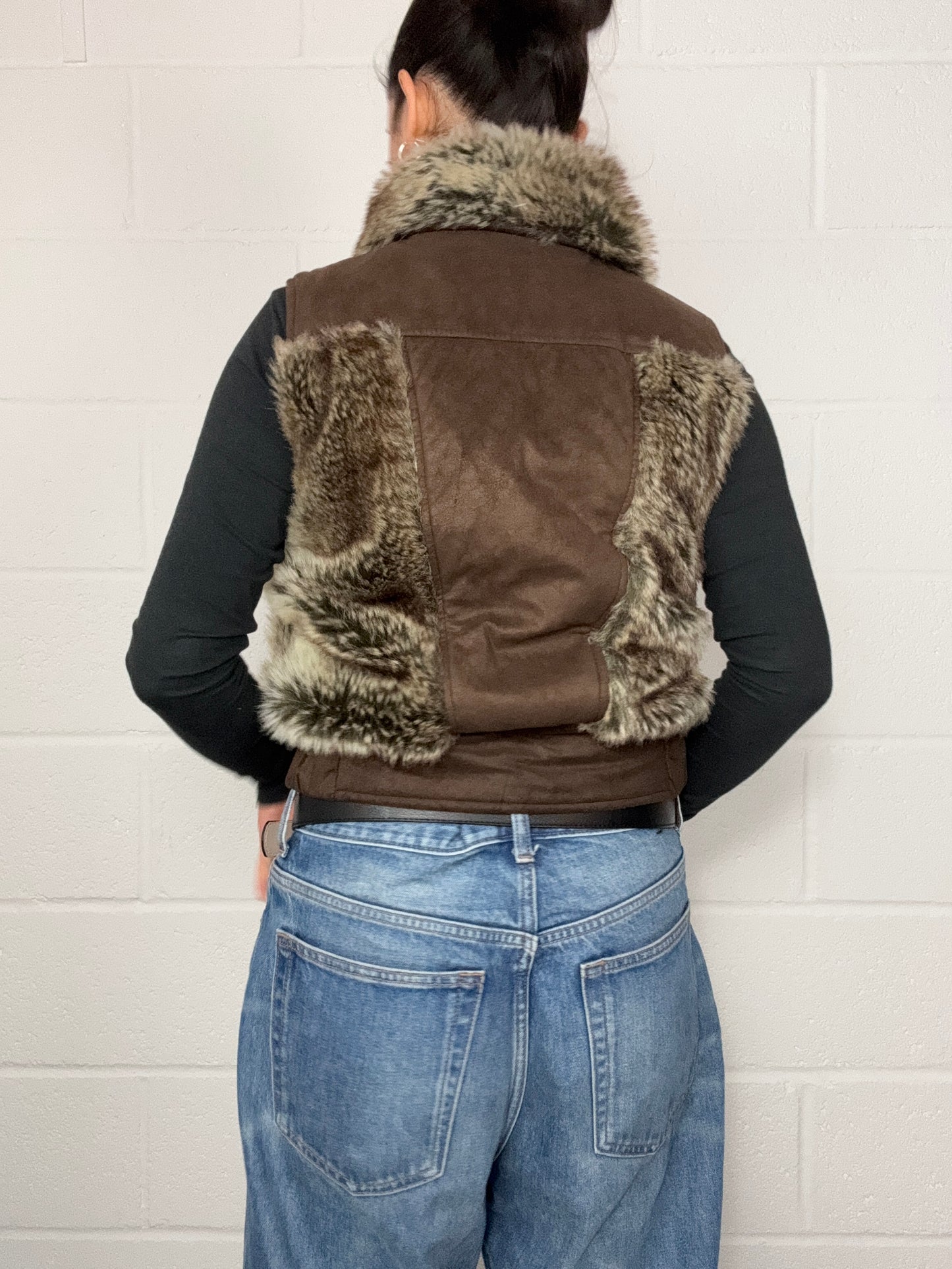 Y2K Faux Fur Gilet (UK10)