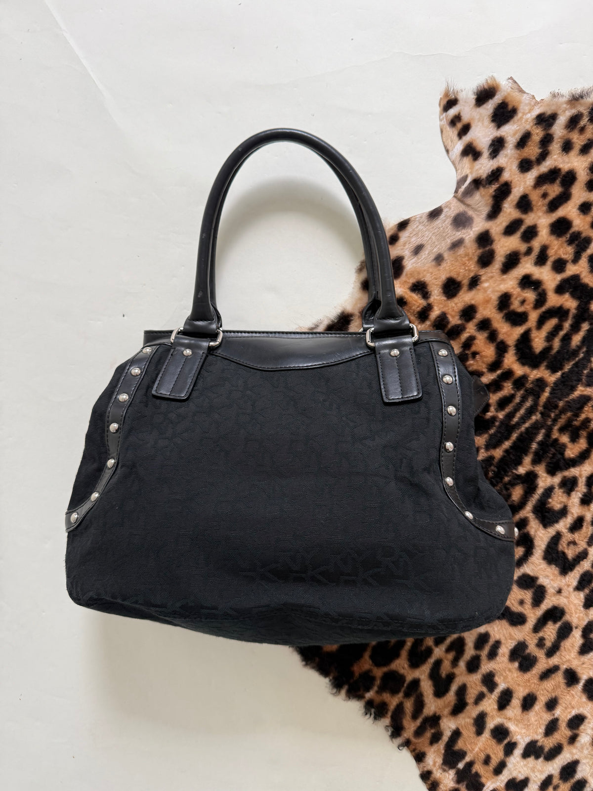 DKNY Monogram Studded Handbag
