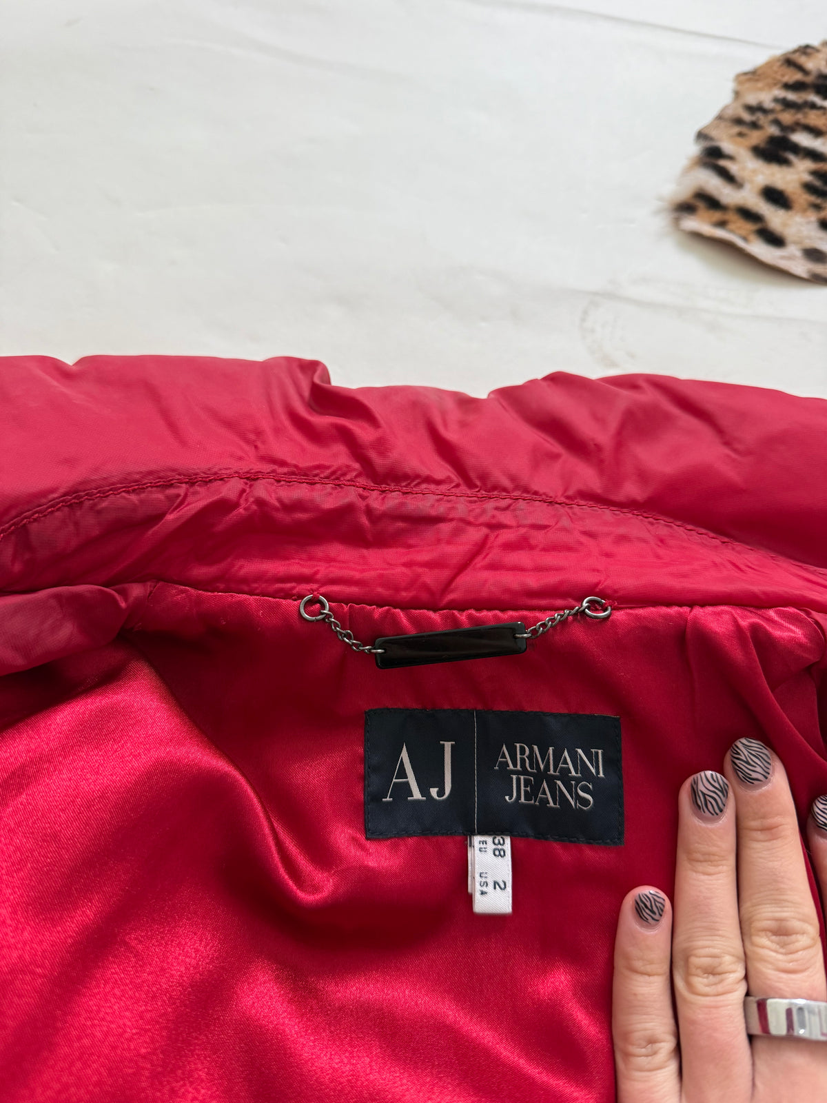 Vintage Armani Red Puffer Jacket (S)