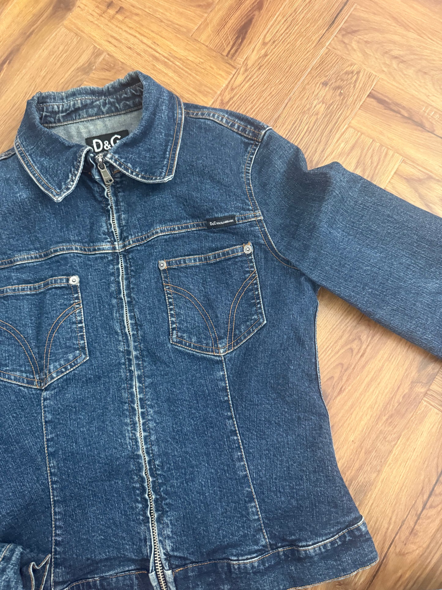 Dolce & Gabbana Denim Fitted Jacket (S)