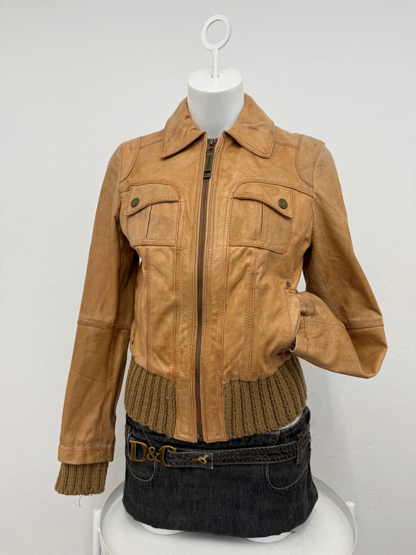 Leather Bomber Jacket (UK12)