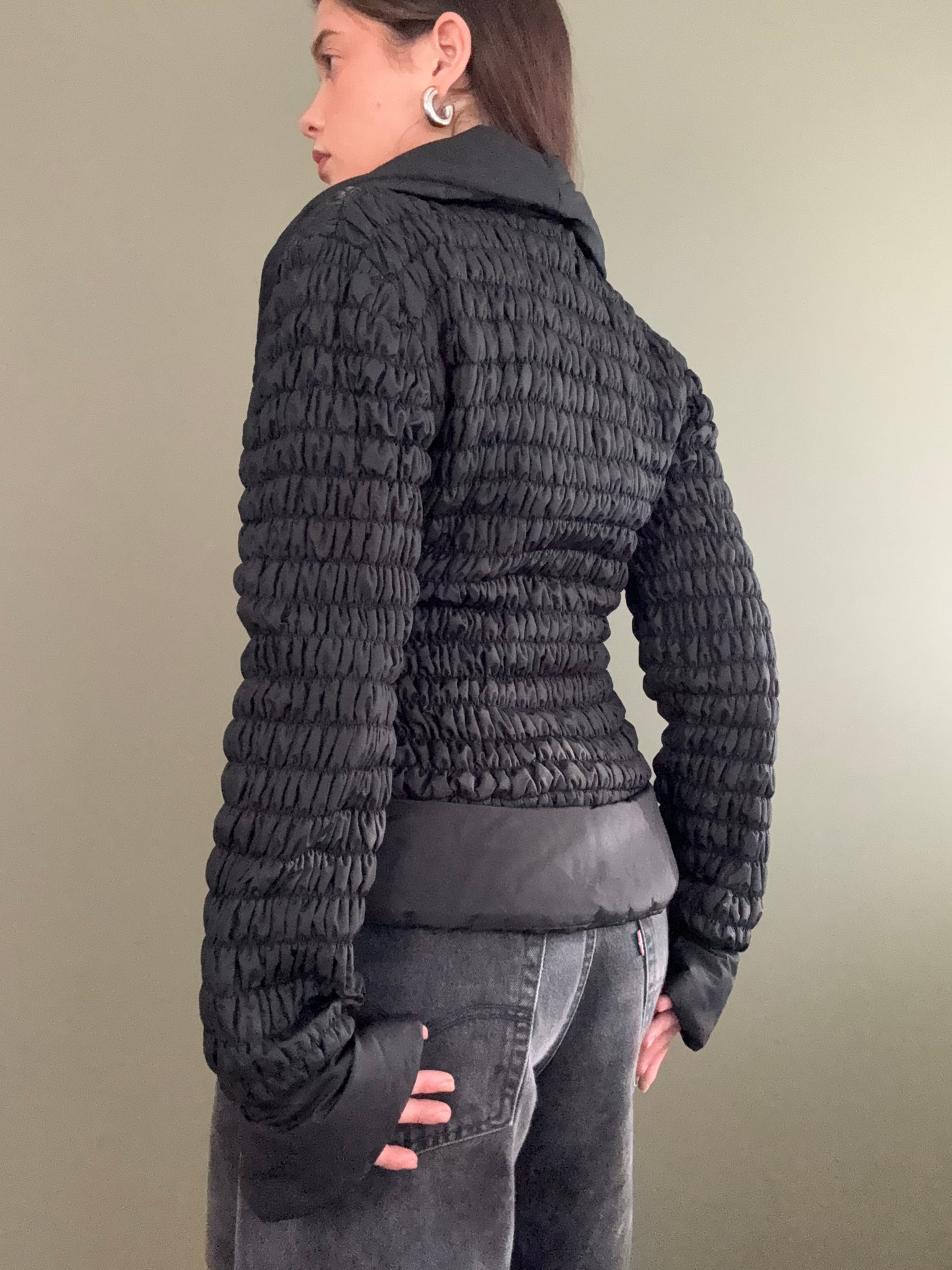 Ruched Fitted Puffer Coat (UK10)