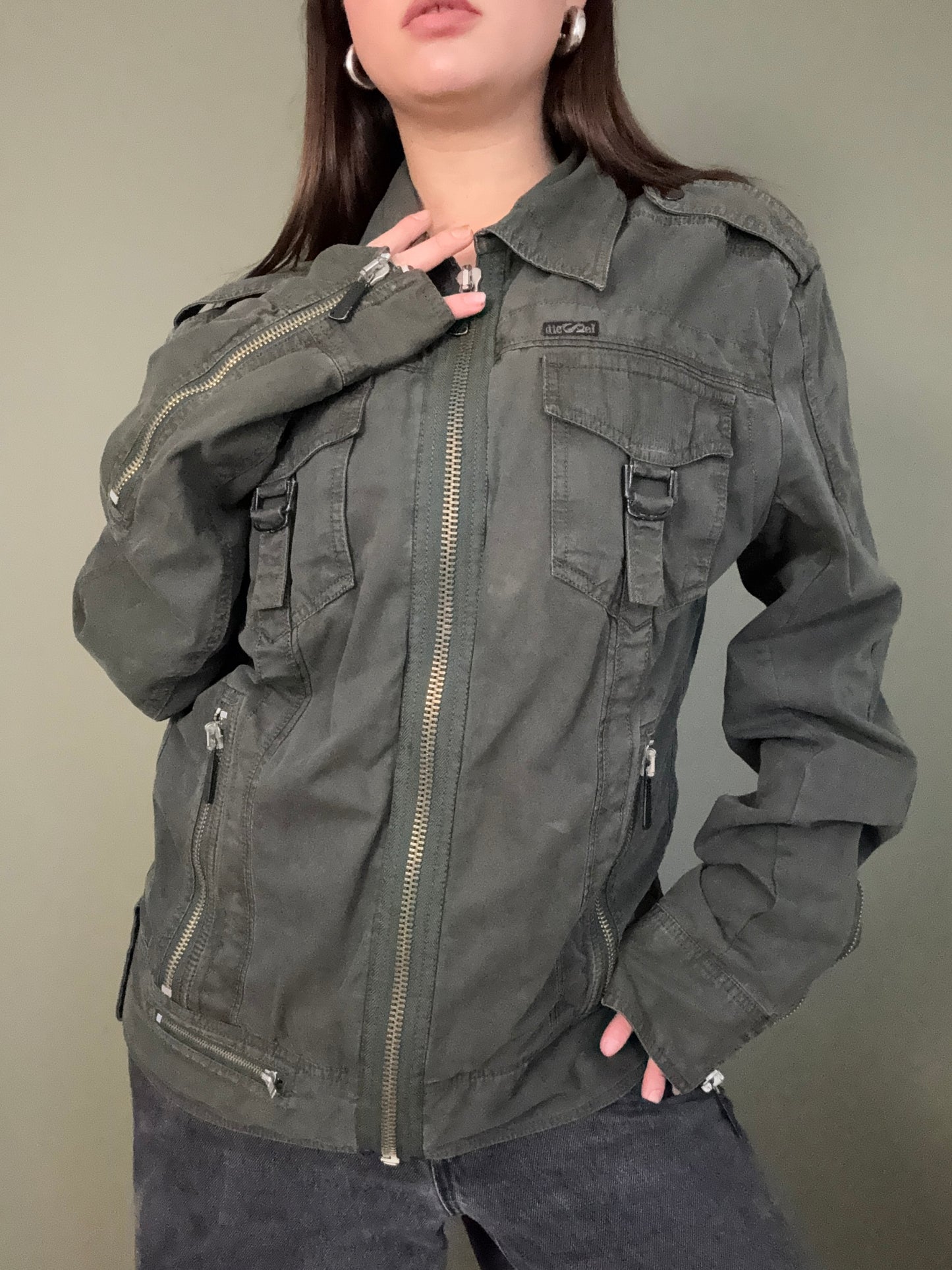 Diesel Khaki Cargo Jacket (XL)