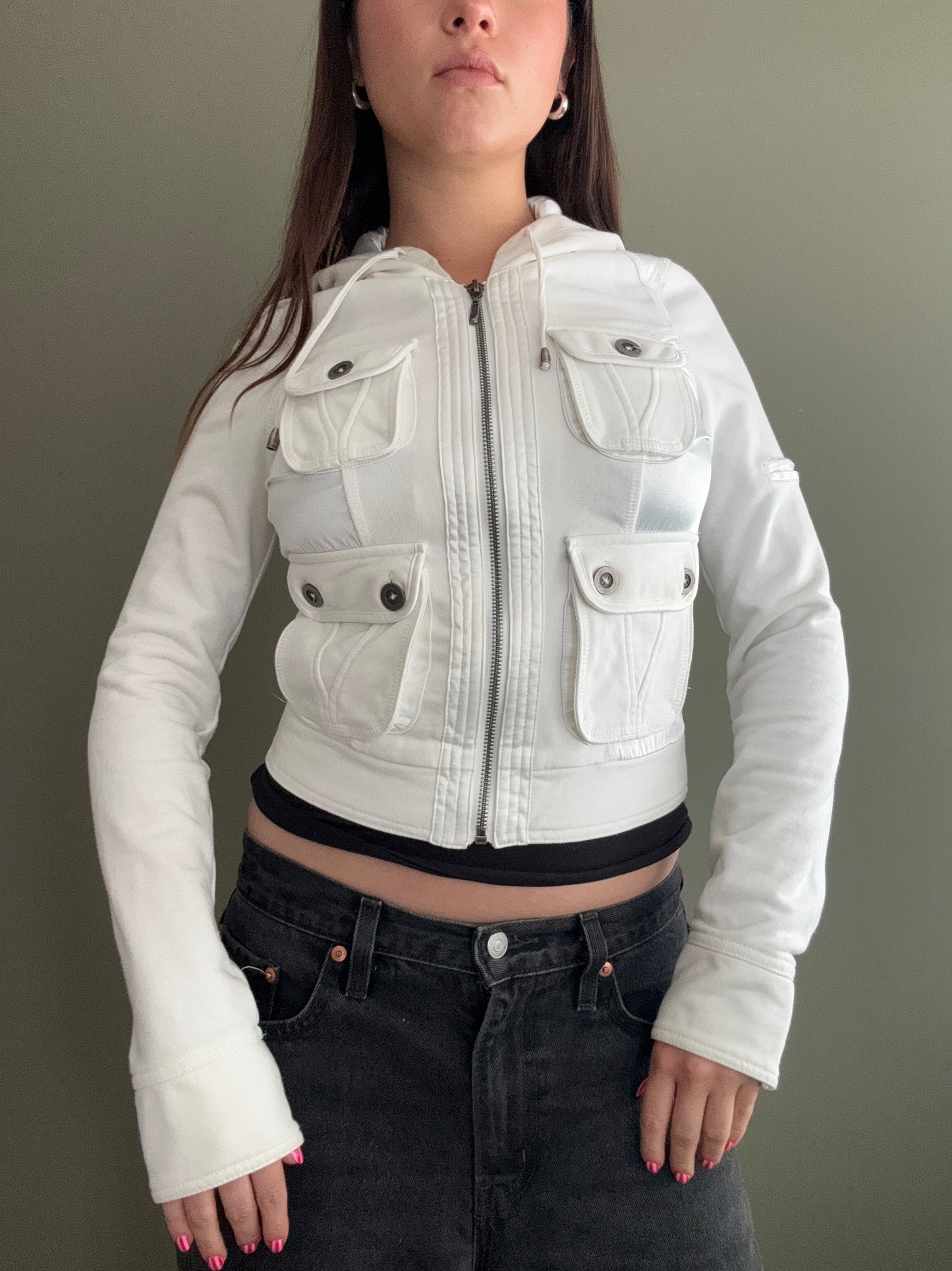 Jane Norman Cargo Zip Hoodie (UK6)
