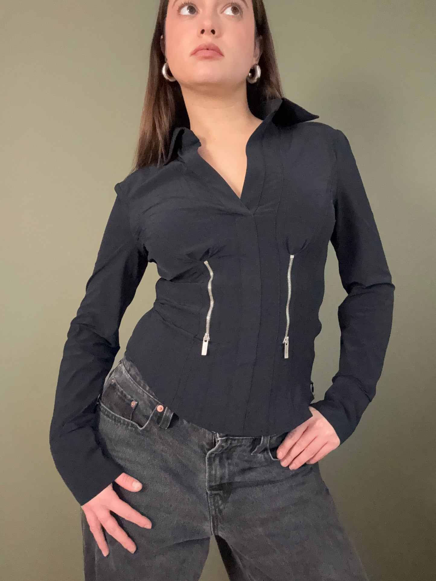 Karen Millen Zip Shirt (UK10)