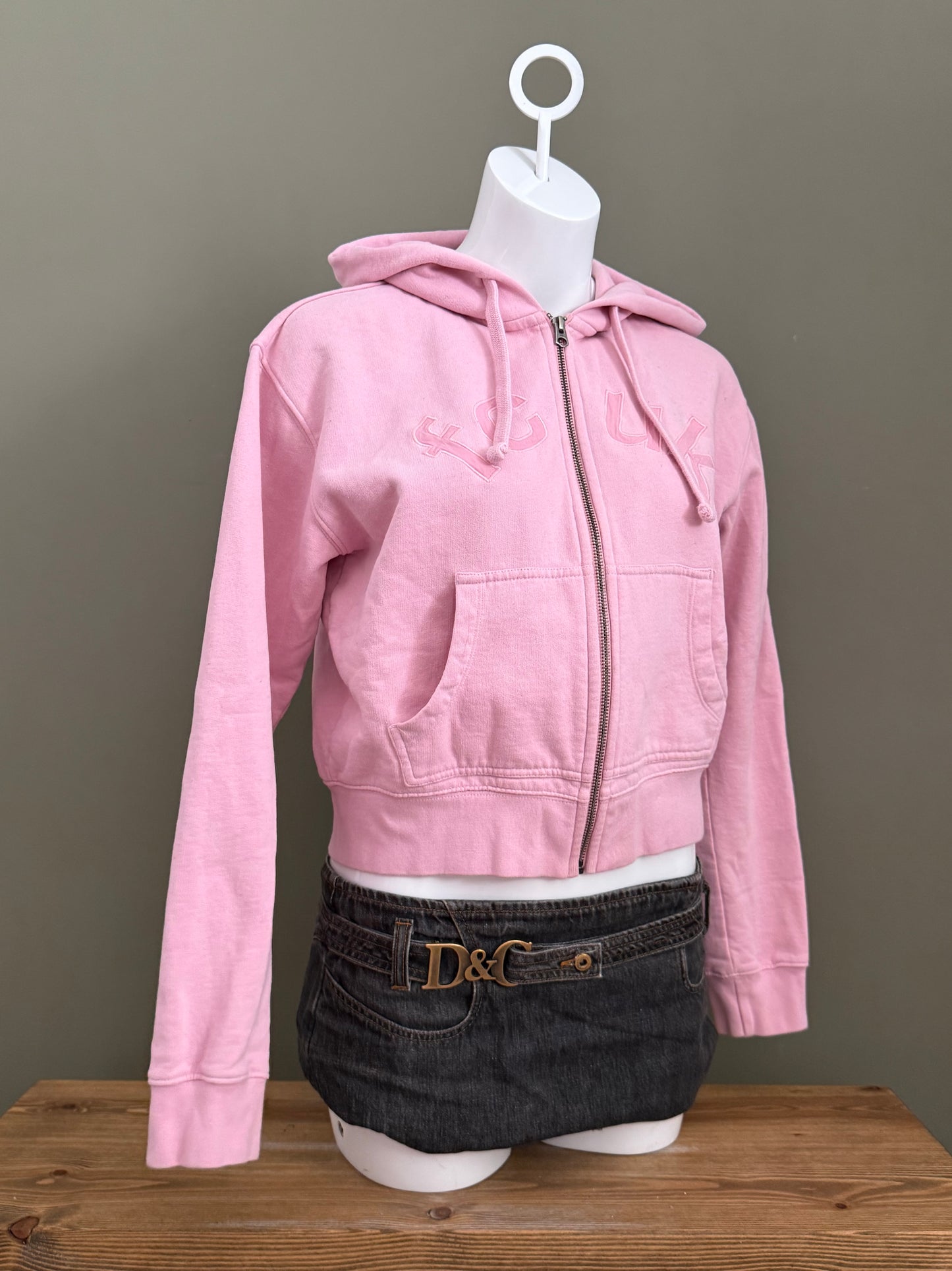 French Connection Pink Zip Hoodie (S)