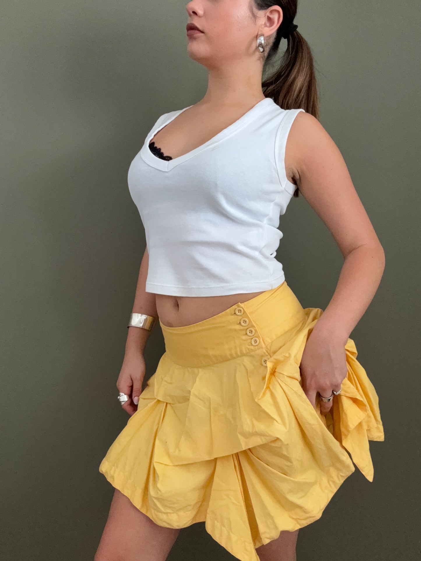 Yellow Allsaints Ruffle Skirt (UK10)