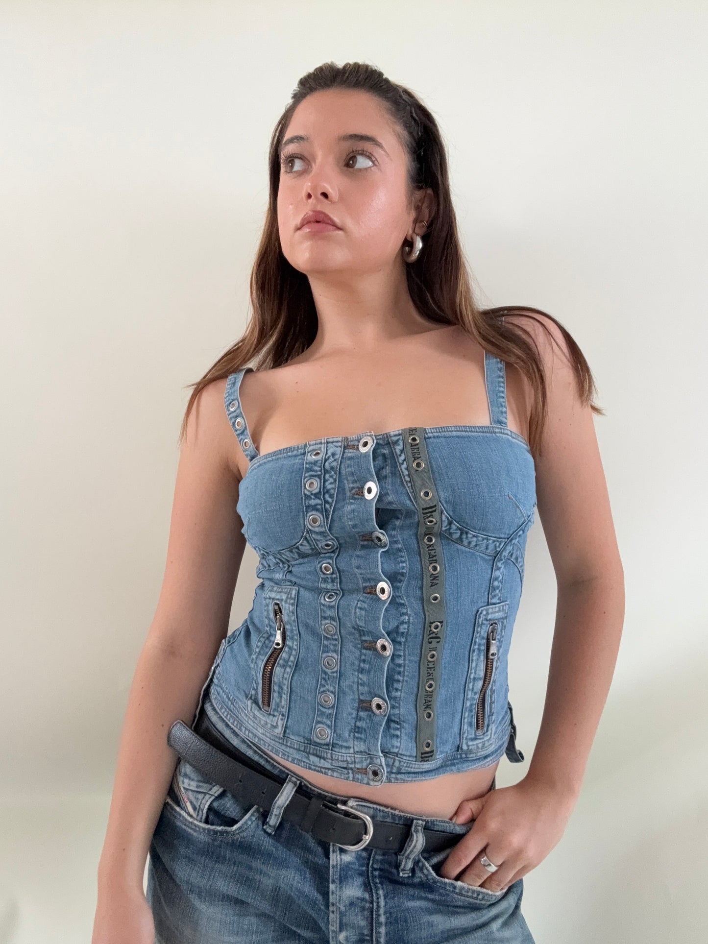 Dolce & Gabbana Denim Corset Top (XS)