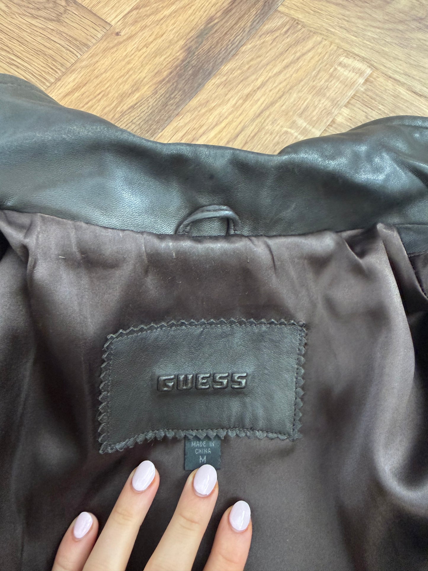 Guess Leather Jacket (UK14)