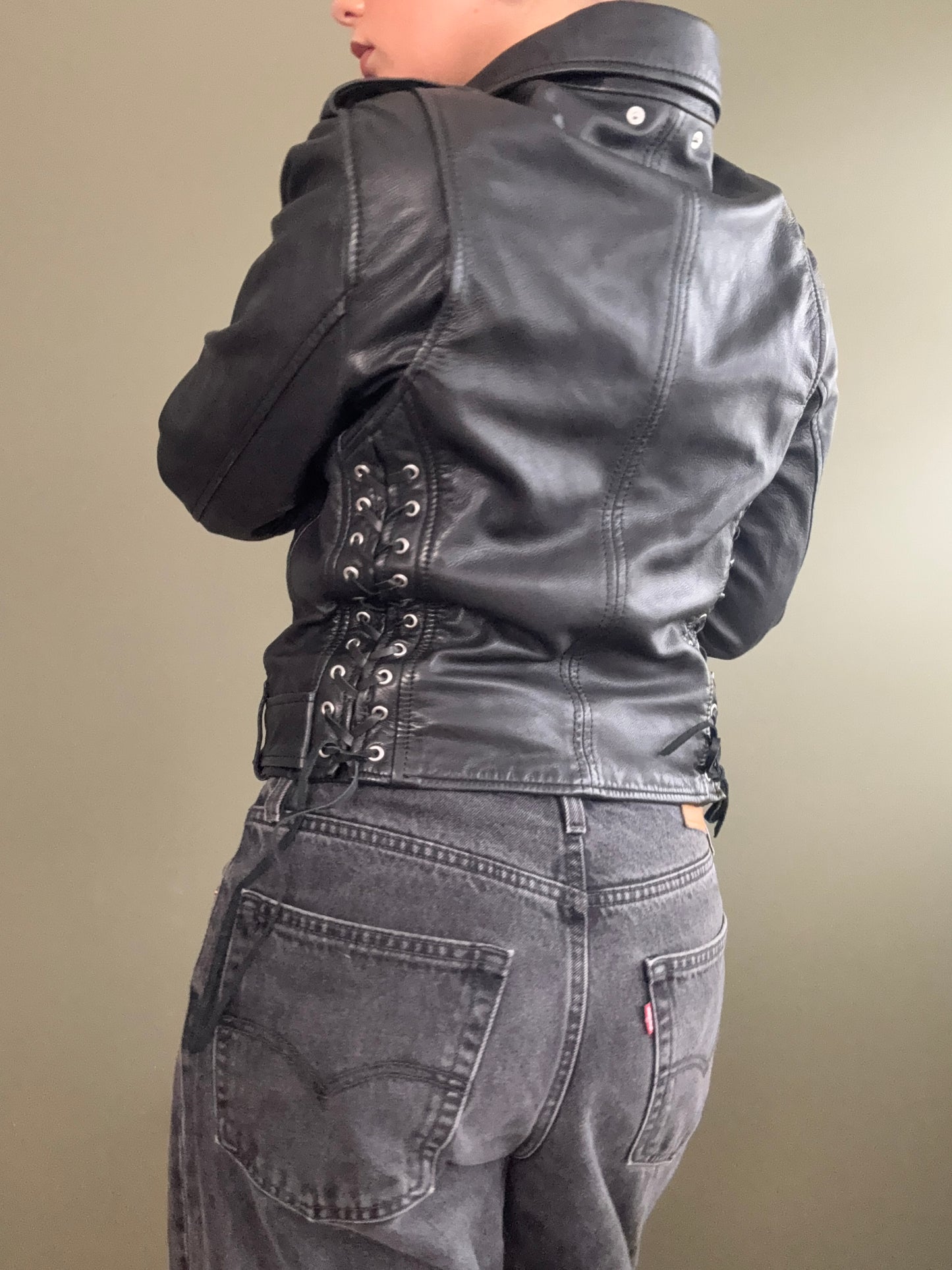 Diesel Corset Style Leather Jacket (XS)