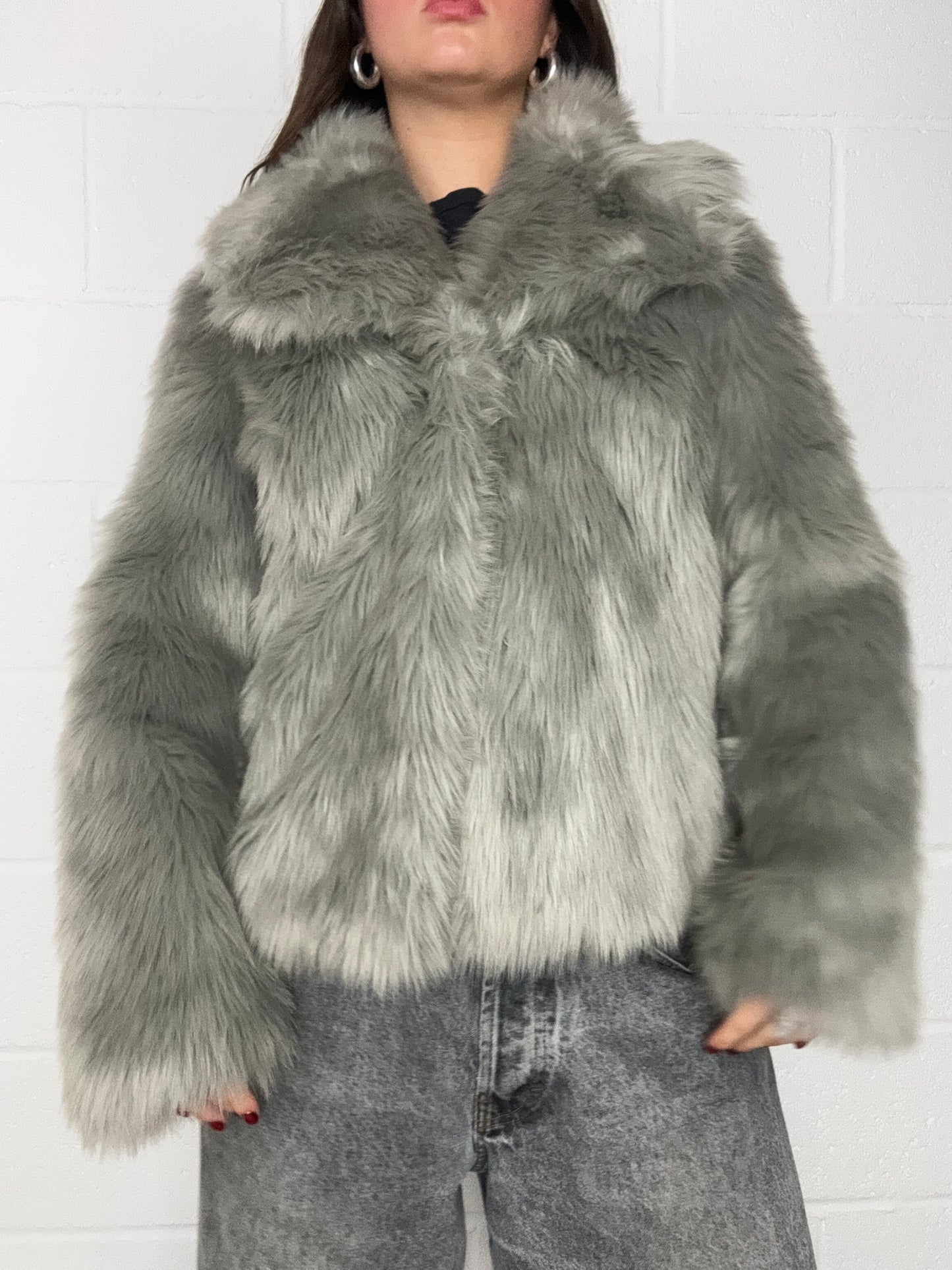 Grey Faux Fur Jacket