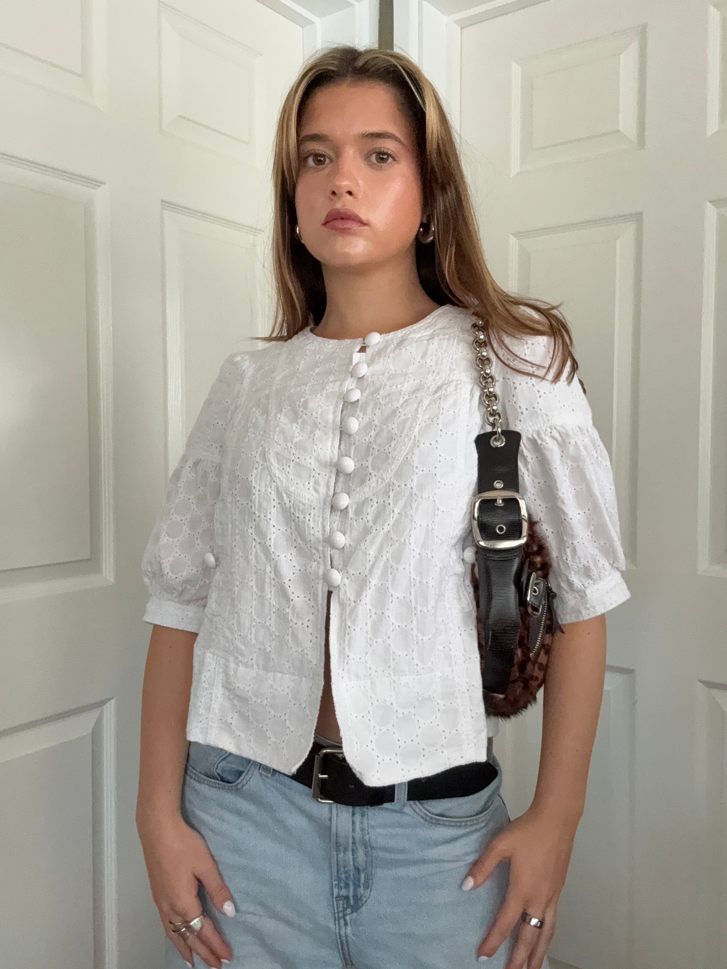 DKNY Faux Fur Shoulder Bag