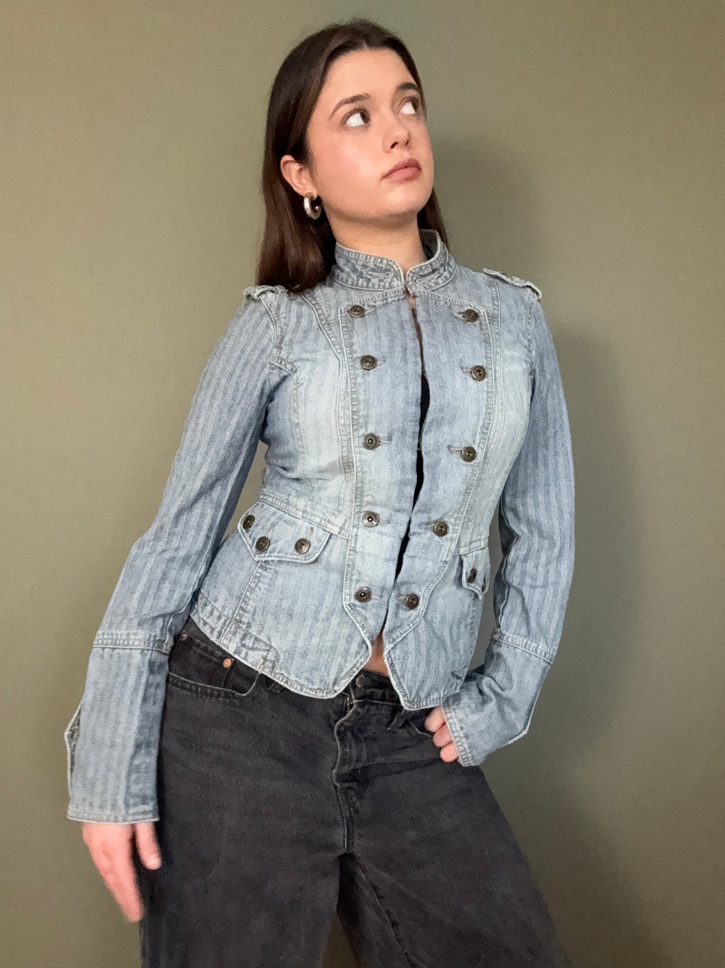 Karen Millen Denim Military Jacket (UK12)