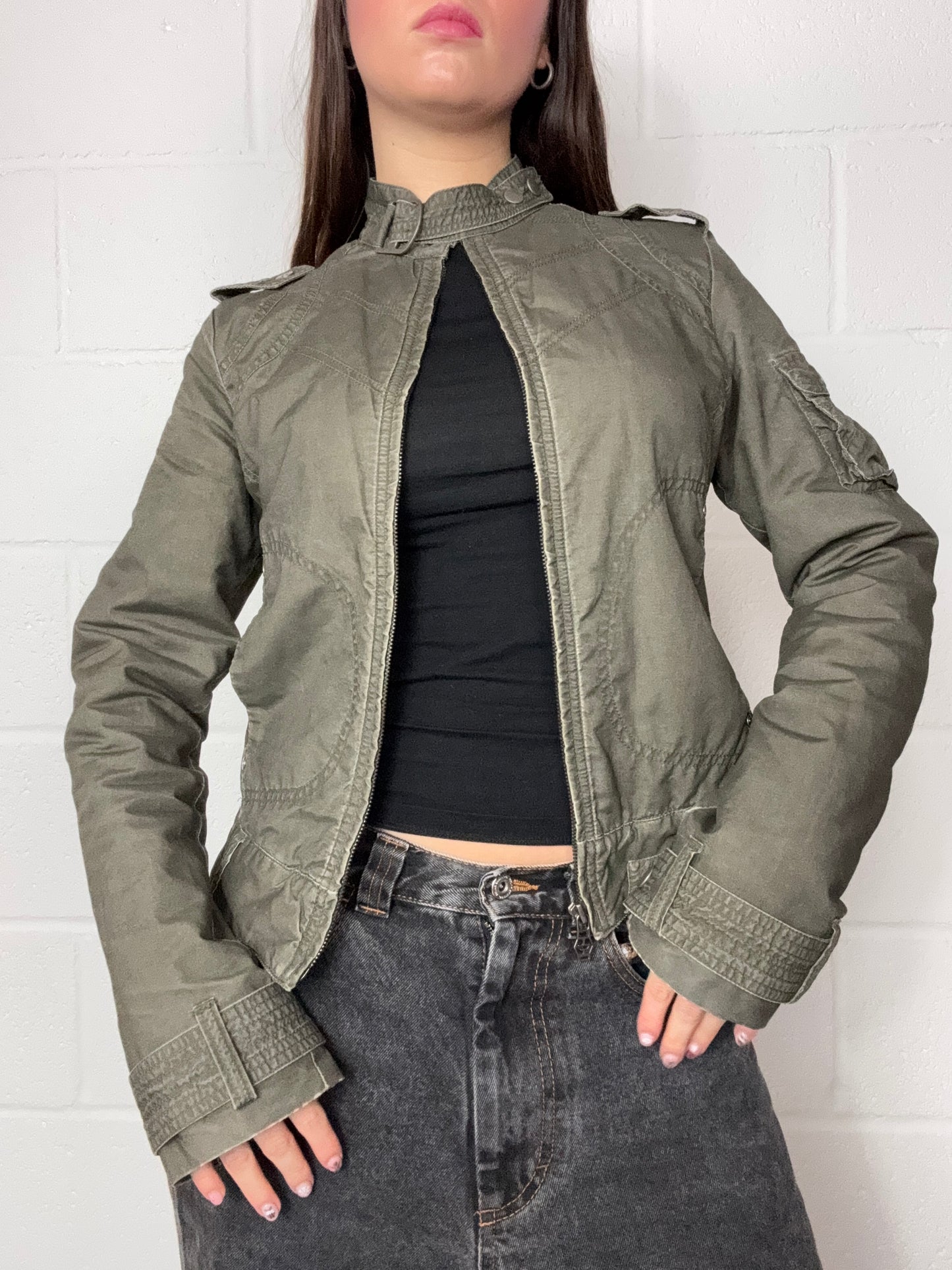 Diesel Khaki Biker Jacket (S)