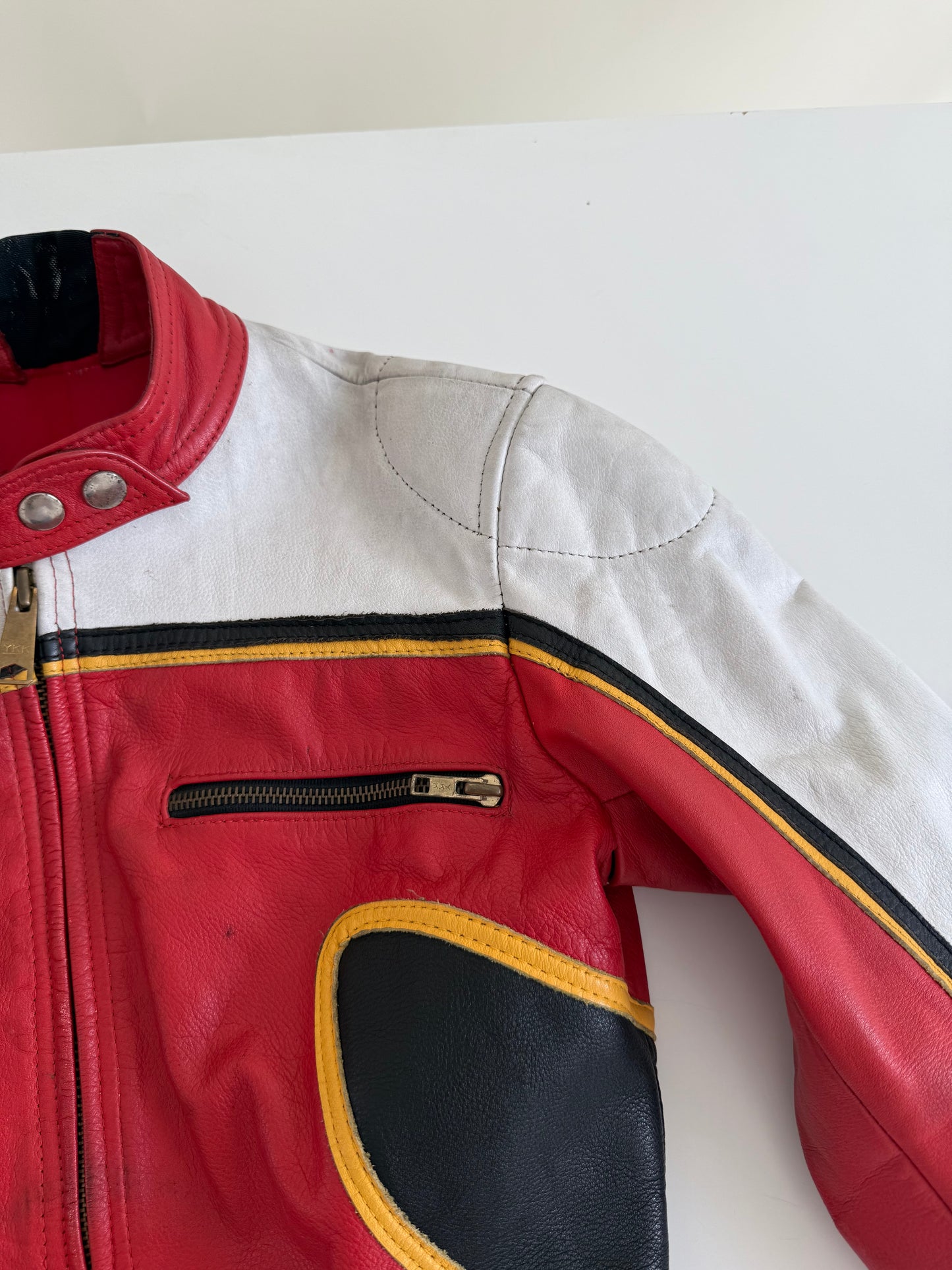 Vintage Leather Biker Jacket (XS)