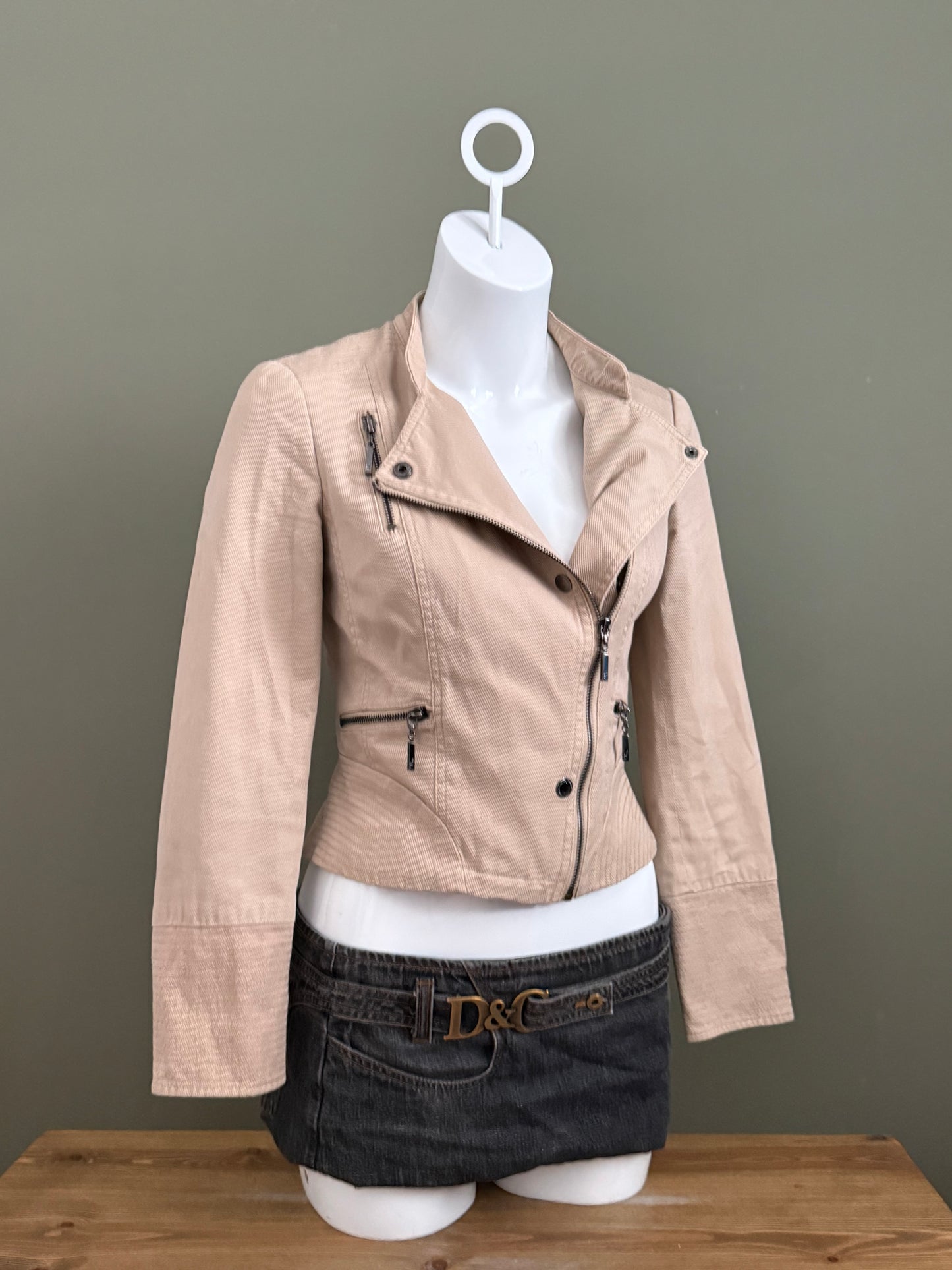 Asymmetric Zip Military Jacket (UK8)