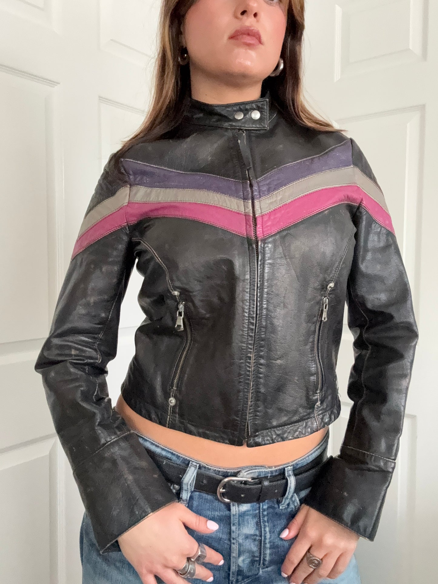Miss Sixty Leather Racer Jacket (S)